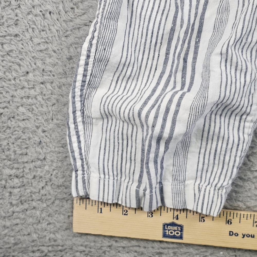 C&C California Pants Womens Medium White 100% Linen Striped Jogger Tapered - Picture 4 of 11